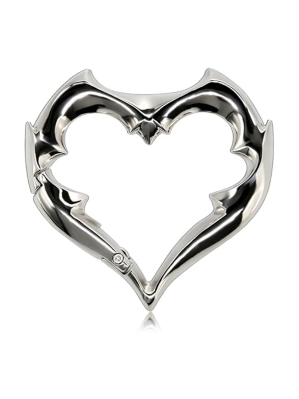 Gothic Heart Carabiner Keychain Zinc Alloy Enamel Finish Bag Charm Key Organizer